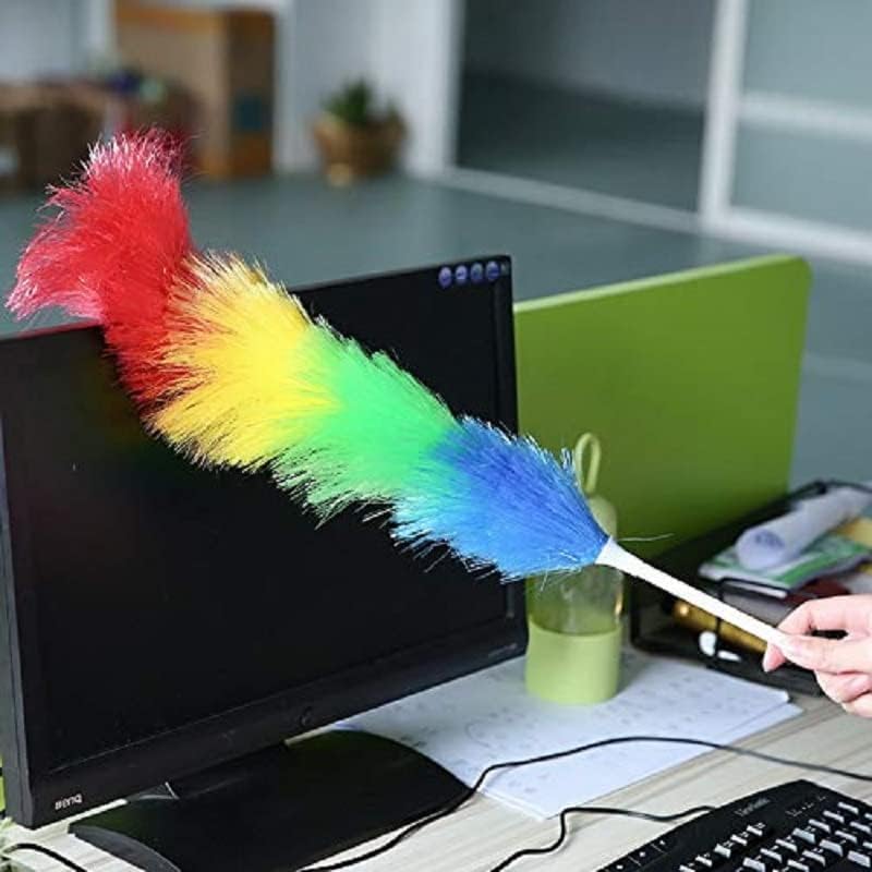 Feyora Microfiber Feather Duster | Rainbow Static Duster Cleaning for Home, Office, Car and Bike
