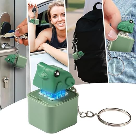 GIGGLE TREE WONDER NEST Frog Sound Keychain – CUTE & FUNNY Croaking Battery Frog Key Ring for Kids, Bags, Car Keys, Gifting | Portable Funny Animal Toy Keychain