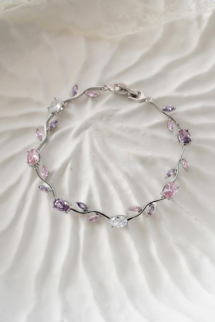 Tulips Bracelet for Women | Floral Charm Adjustable Gold Plated Bracelet for Girls (silver)