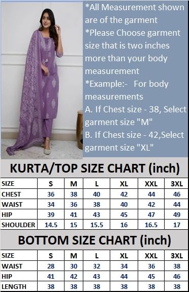 PARTHVI Women's Pure Cotton Printed with Handwork Kurta with Pants and Dupatta Set, Wedding Ethnic Suit Set, P-1079, Purple, L