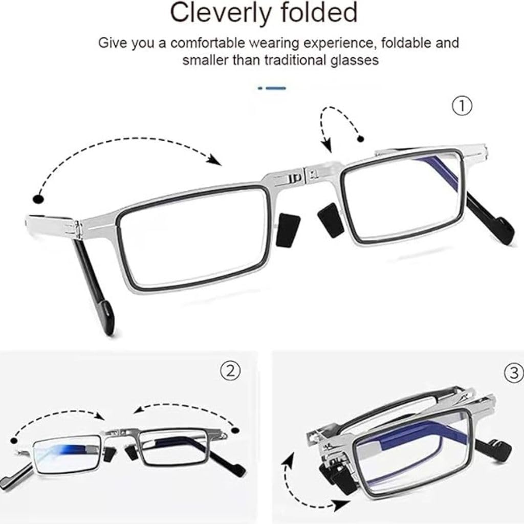 Spatlus Reading Glasses Blue Light Blocking, Anti Uv Glare, Foldable Computer Spring Hinge Readers for Women Man, Foldable Reading Glasses Soft Nose Pad (Color : Black, +2.00 Magnification)