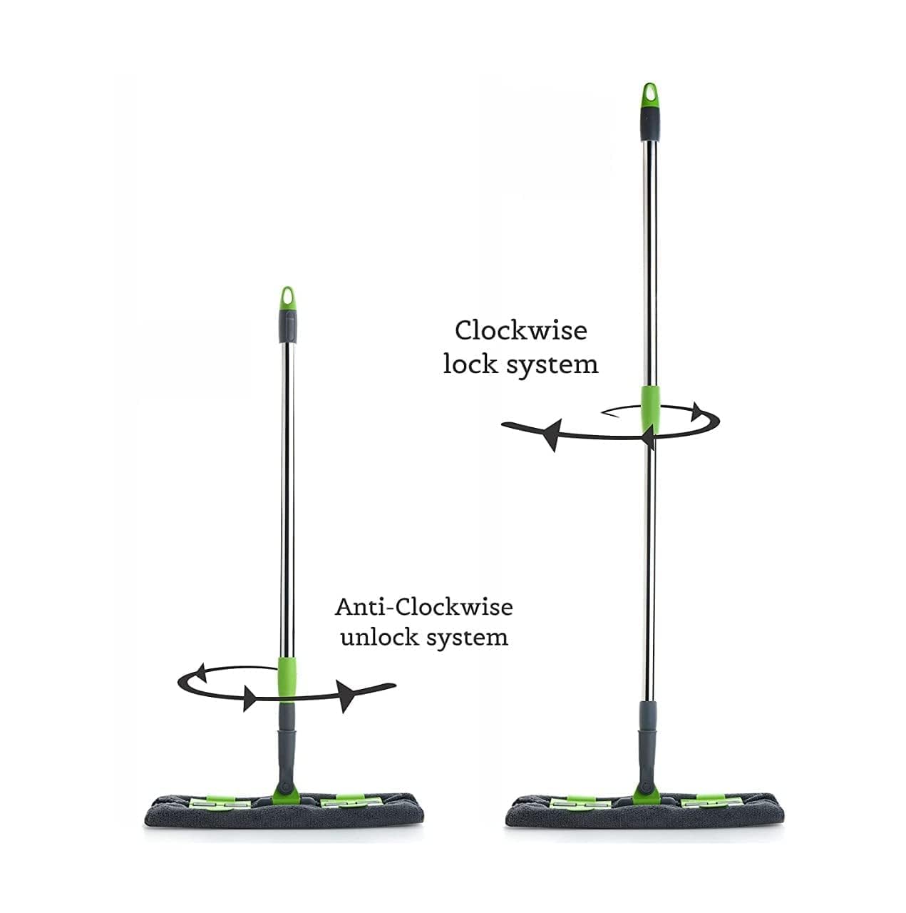 Flat Floor Cleaning Mop with Extendable Handle | Microfiber Reusable Pad | 360° Rotating Head | Lightweight Wet & Dry Mop for Home, Kitchen, Tiles & Wooden Floors