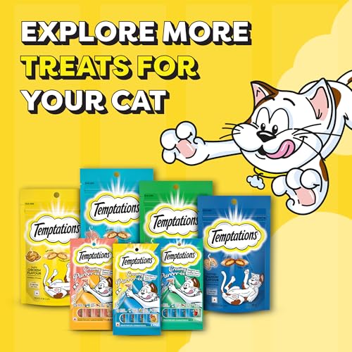 Temptations Crunchy Cat Treats, Seafood Medley Flavour, 85 g, Goodness of Protein, Vitamins & Minerals, Soft Inside Crunchy Outside, Adult, Chunk