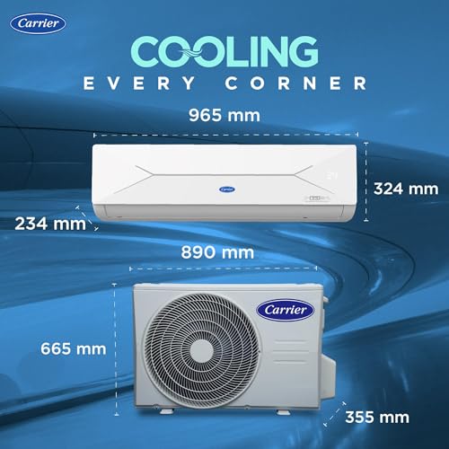Carrier 1.5 Ton 5 Star, New Star rated, Flexicool Inverter Split AC (Copper, Convertible 6-in-1 with Smart Energy Display, Insta Cool, Auto Clean and PM 2.5 Filter, ESTER EDGE Gxi-CAI18EE5R36F0, White)