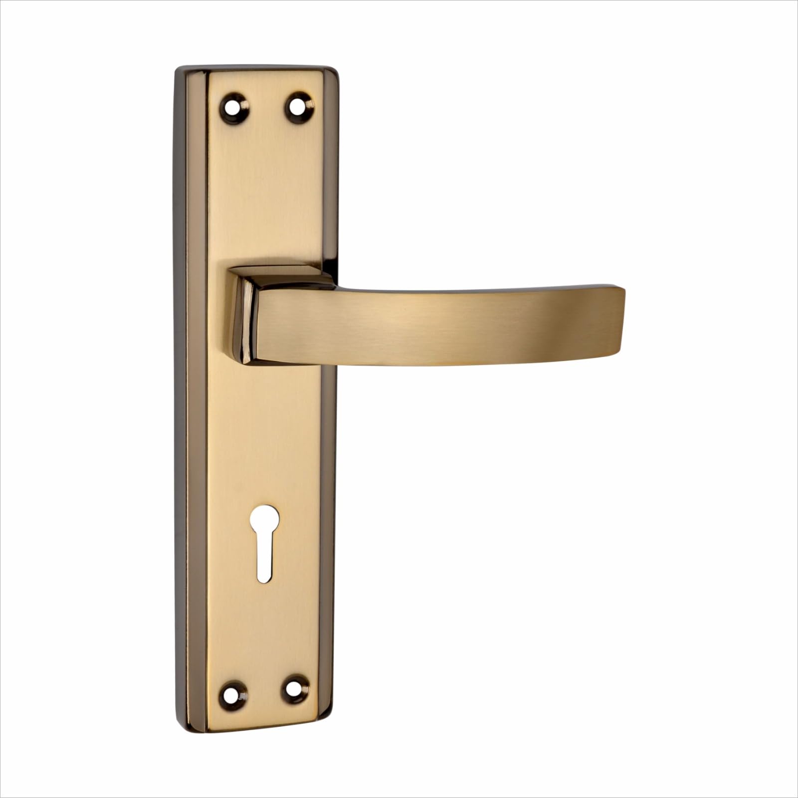 Milton Mortise Lock Set with Door Handle, Black Gold Finish, 7 Inch, Model MHI-RX-03, Complete Set with Keys and Screws