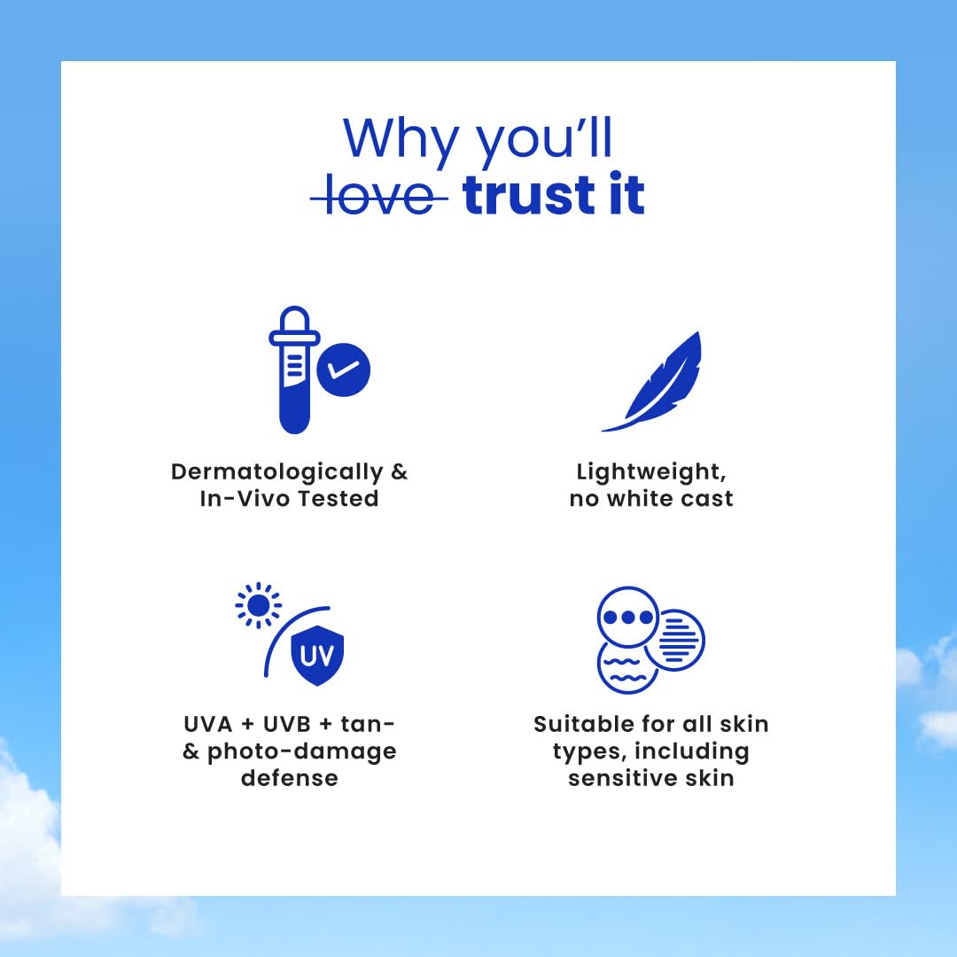Foxtale Glow Sunscreen SPF 50 PA++++ with Vitamin C & Niacinamide, In-Vivo Tested, Sensitive-Skin Friendly, Made with 100% New-Gen Filters, Lightweight, Non-Greasy, No White Cast |For Men & Women 50ml
