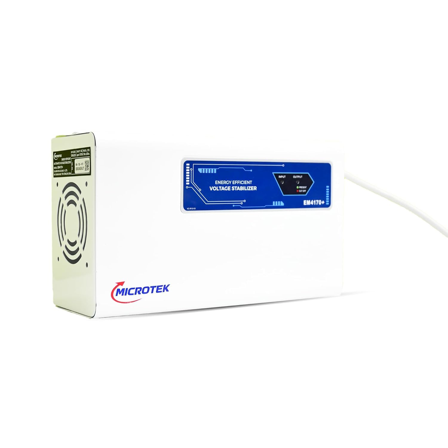 Microtek EM 4170+ Automatic Air Conditioners (A.C.) Voltage Stabilizer upto 1.5 Ton Working Power 170V-270V with 3 Year Warranty (White)
