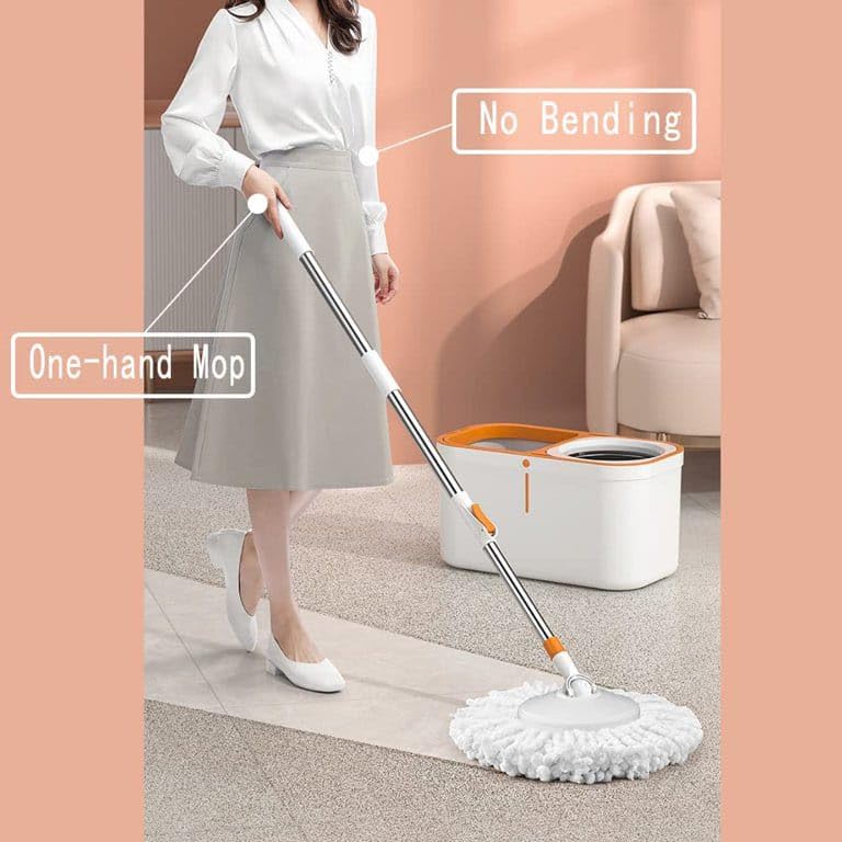 Mop Stick Rod Only with Free Microfiber Refill | Adjustable Stainless Steel Spin Mop Rod | Pocha Stick for Floor Cleaning Home & Office