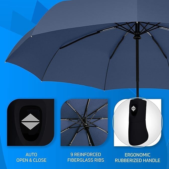 TEKCOOL Umbrella, UV Big Size Umbrella for Sun Protection Rain Windproof Strong Large 3 Fold for Men Women Kids Boys Girls Perfect & Stylish Windproof & Compact