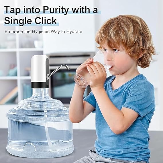 Sparklevipe Electric Water & Oil Dispenser Pump for 20 Litre Bottle | USB Rechargeable Automatic Water Can Dispenser Pump with Tap for Home, Kitchen | Portable Drinking Water Pump