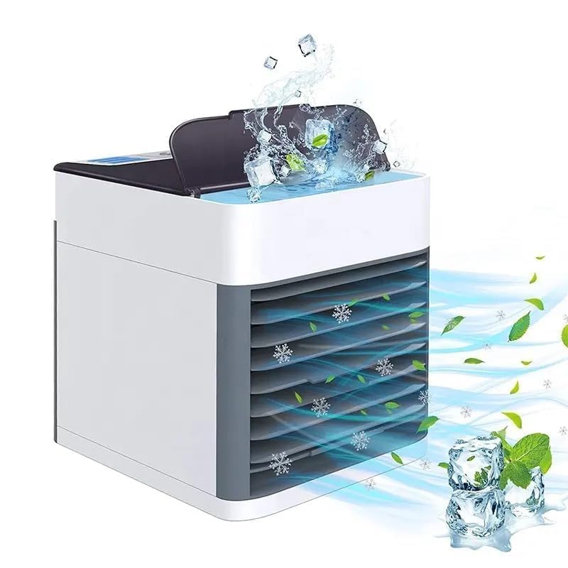 Desert Air Coolers, Portable, Tower Air Coolers Portable Air Cooler – 3-in-1 Evaporative Mini Air Conditioner with 3 Speeds, USB Powered Personal Space Cooler, LED Night Light for Bedroom