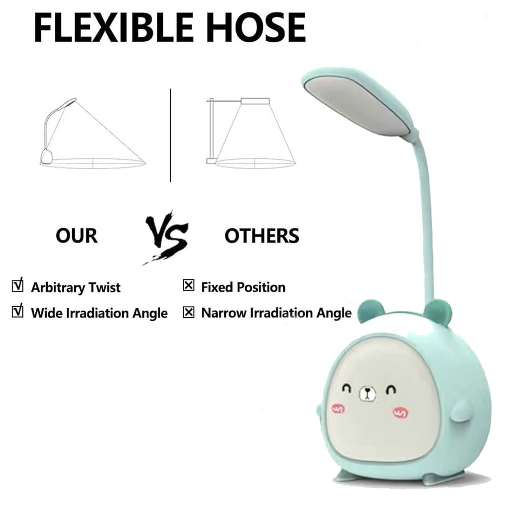 MoonlitDreams Rechargeable USB Warm Light LED Children Eye Protection Desk Lamps for Study Table Work from Home Yellow Color Light, Plastic, Cute Kids Lamp Pack of 1