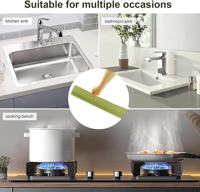 Zestzen Silicon, Sink Splash Guard for Kitchen and Bathroom, Silicon Sink Splash Guards with Strong Suction Gifts Cup,Silicon Flume Baffle Water Barrier for Kitchen Sink Anti-Splash Water