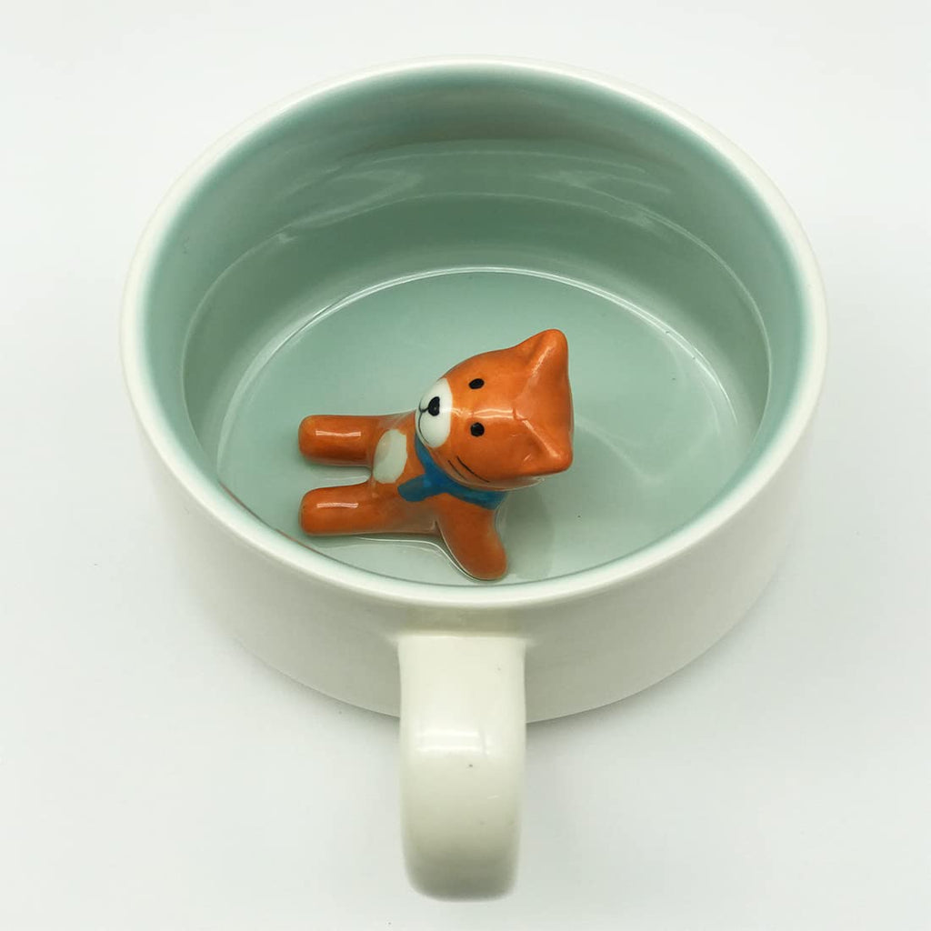 NOSCOMP 3D Animal Cup Coffee Mug Comes with a Cute Inside Creative Morning Mug Animal Cup for Hot and Cold Tea Milk Coffee Perfect for Kids (Cat)