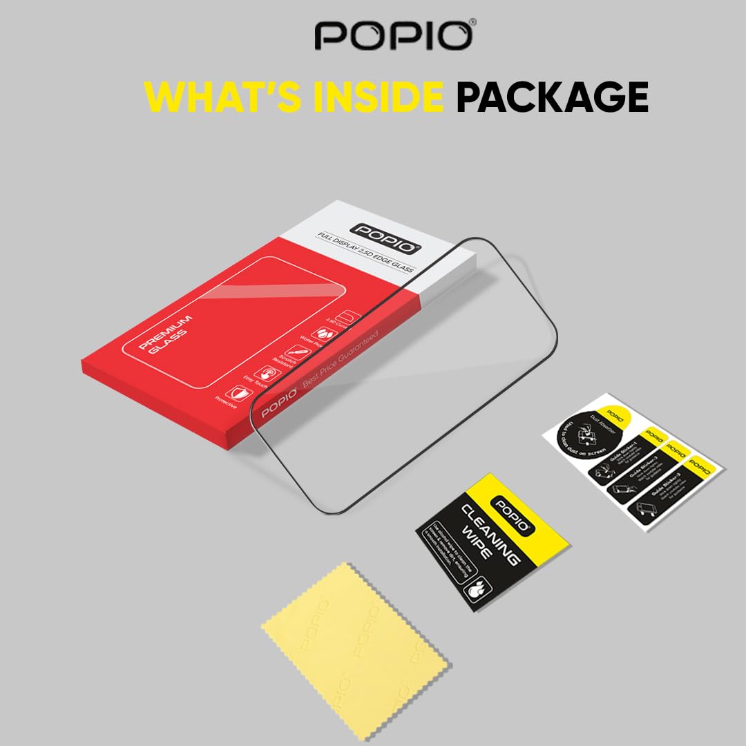 POPIO Military-Grade Gorilla Tempered Glass For iPhone 15 / iPhone 16 | 9H Hardness, Edge-to-Edge, Bubble-Free
