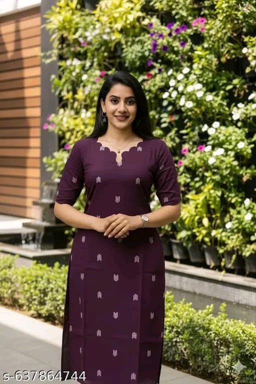Women’s Printed Cotton Kurti | Stylish Traditional Kurta Wine