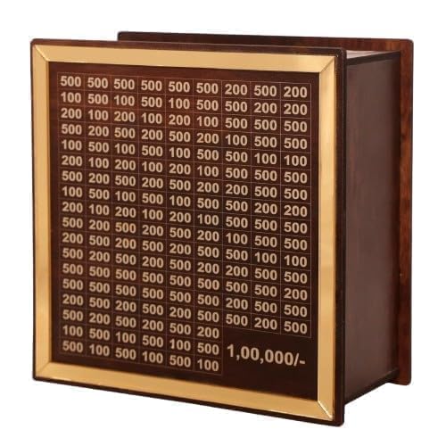 Money Saving Box for Kids and Adults | Wooden Money Bank with Lock | Big Size Piggy Bank 2 Lakh Target | 1 Lakh Saving Box with Numbers | Undiyal Hundi Pig
