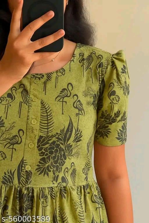 Women's Rayon A-Line Midi Dress, Red and White Floral Print, Short Sleeves, Tiered Design, Round Neck, Summer Wear (in, Alpha, XL, MINTGREEN)