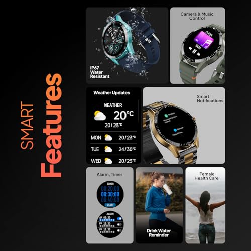 Fire-Boltt Talk Round Smart Watch 1.39″ TFT Display with Bluetooth Calling, Dual Button, Voice Assistance, SPO₂ & Heart Rate Monitor, 120+ Sports Modes, Metal Smartwatch for Men & Women - Silver
