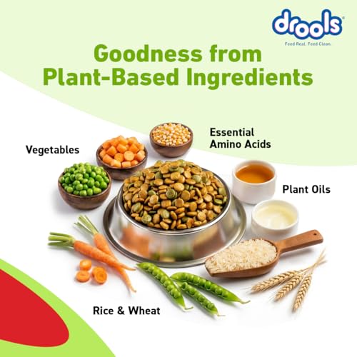 Drools Dry Dog Food All Life Stages 10kg | 100% Vegetarian Flavour | Supports Digestive Health | Strong Bones & Teeth | Boosts Immunity | Healthy Skin & Shiny Coat