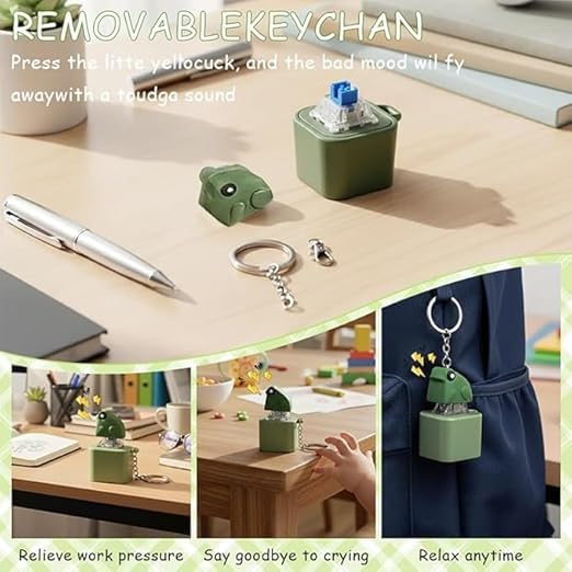 GIGGLE TREE WONDER NEST Frog Sound Keychain – CUTE & FUNNY Croaking Battery Frog Key Ring for Kids, Bags, Car Keys, Gifting | Portable Funny Animal Toy Keychain