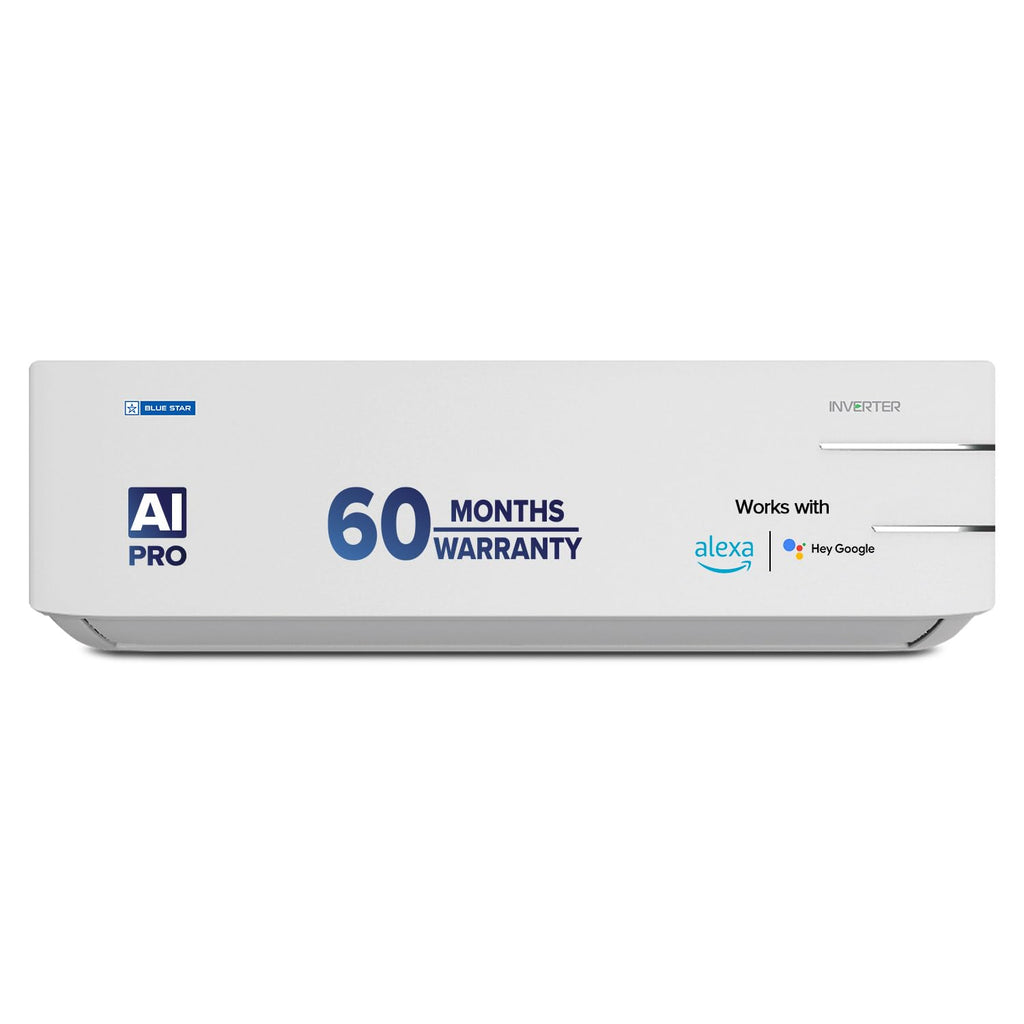 Blue Star 1.5 Ton 3 Star, Wi-Fi Smart Inverter Split AC (Copper, 5 in 1 Convertible Cooling, 4-Way Swing, Turbo Cool, Voice Command, IC318YNUS, White)