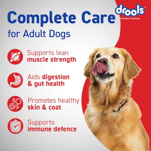 Drools Adult Dry Dog Food 10kg | Chicken Flavour | Optimum Protein & Energy Ratio | High-Grade Protein with Vitamins & Minerals | Easily Digestible for Optimum Performance