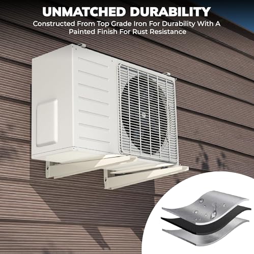 Robustt Heavy Duty AC stand | Rust Proof Iron Air Conditioner Outdoor Unit Mounting Bracket, Supports upto 200kg weight | Air Conditioner Stand Comes with Necessary Wall Fittings - Pack of 1
