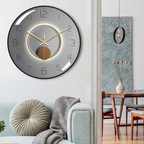TEKCOOL Wall Clock 12" Silent Quartz Decorative Wall Clock Non-Ticking Classic Digital Clock Battery Operated Round Easy to Read Handheld Complete Home/Kitchen/Bedroom(407)'