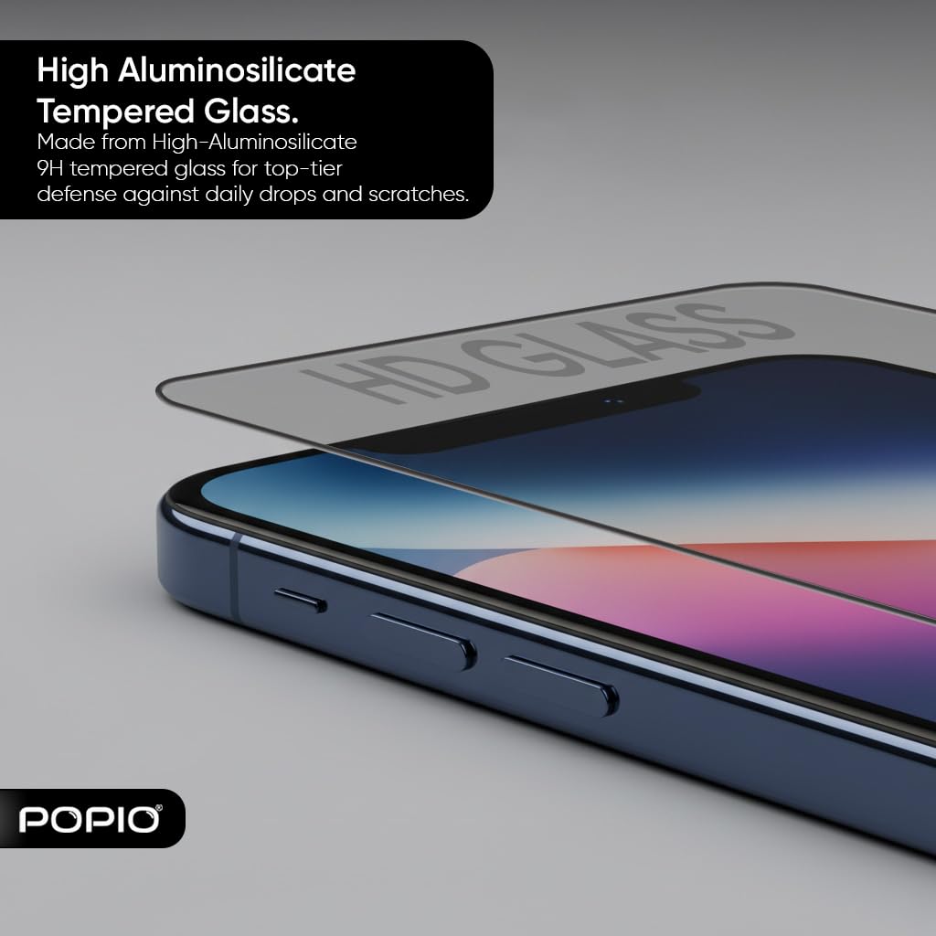 POPIO Military-Grade Gorilla Tempered Glass For iPhone 15 / iPhone 16 | 9H Hardness, Edge-to-Edge, Bubble-Free
