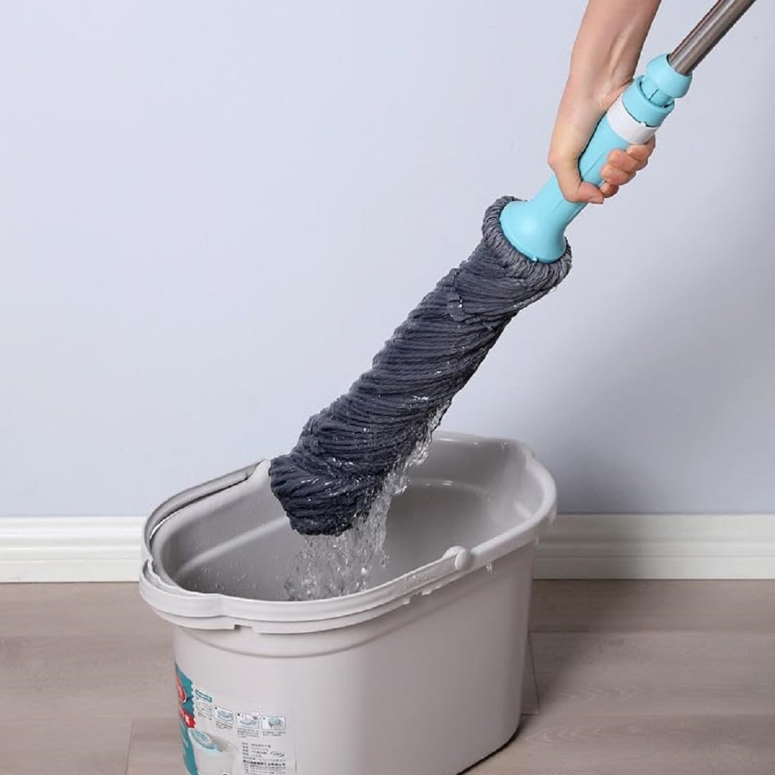 Microfiber Twist Mop for Floor Cleaning – Heavy Duty Squeeze Twist Mop Stick | Durable & Easy to Use Floor Cleaner | Best for Hardwood, Tile, Laminate Floors | G-Grey
