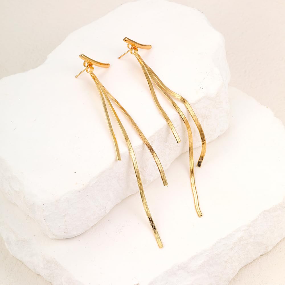 Shining Diva Fashion Latest Stylish Tassel Earrings for Women and Girls (Gold) (14768er)