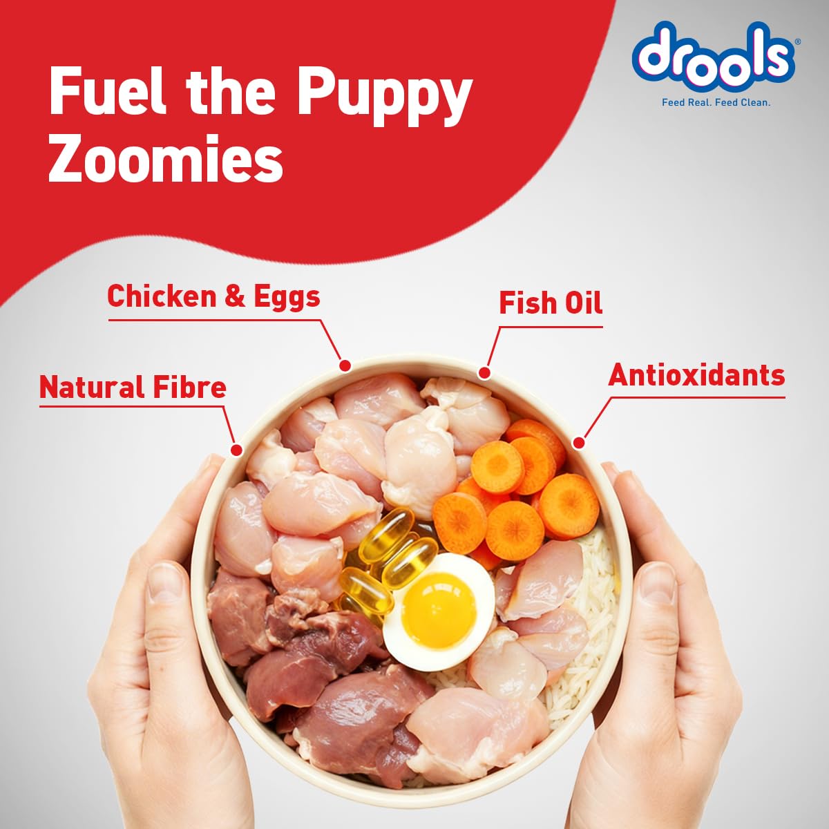 Drools Puppy Dry Dog Food 4.2kg (3kg + 1.2kg Free) | Chicken & Egg Flavour | Supports Active Behaviour | Digestive Health & Immunity | Better Digestibility