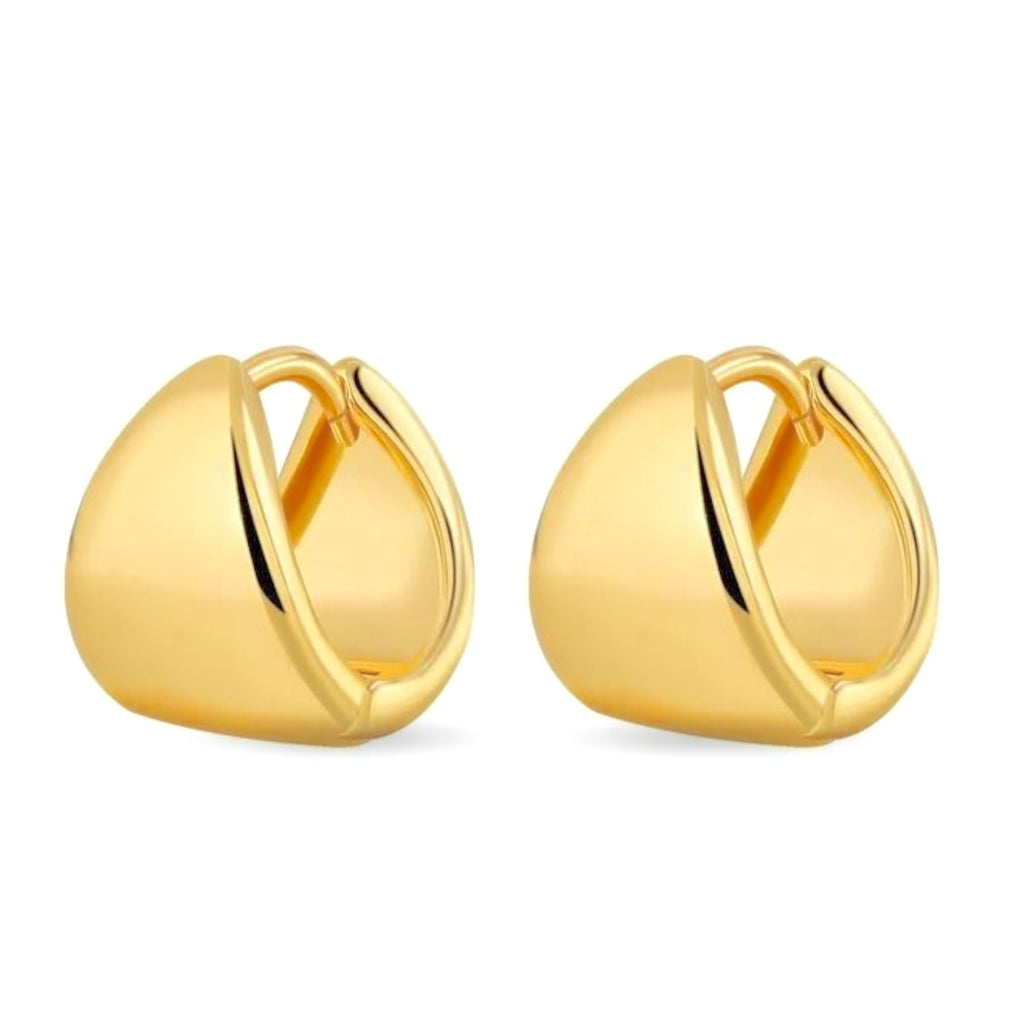 Salve Gold Earrings for Women – Dainty, Chunky, Huggie & Bow Styles | Valentine's Gift for Girlfriend | Anti-Tarnish Hypoallergenic Hoop & Stud Earrings | Aesthetic Fashion Jewelry for Girls & Women (Huggie Dome)