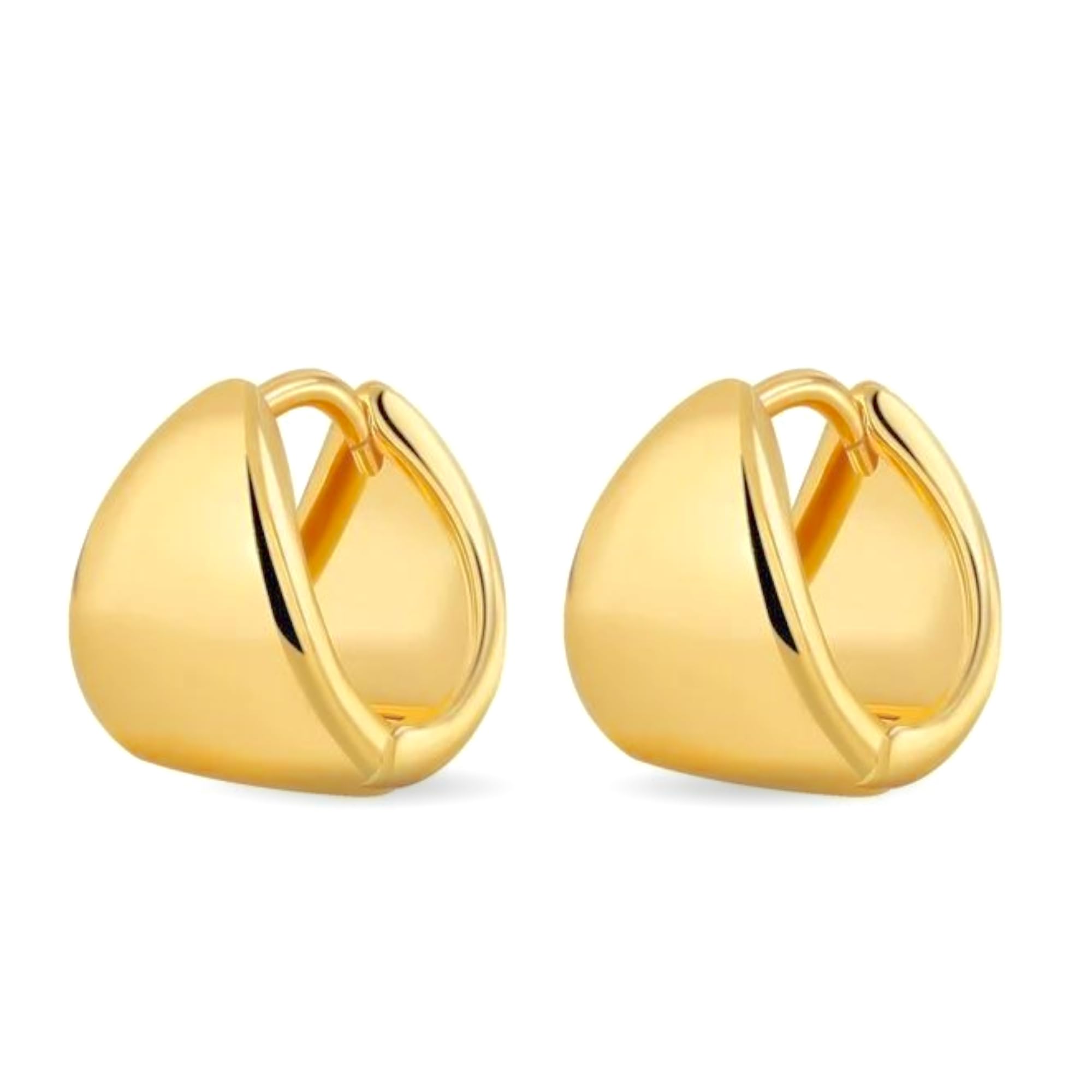 Salve Gold Earrings for Women – Dainty, Chunky, Huggie & Bow Styles | Valentine's Gift for Girlfriend | Anti-Tarnish Hypoallergenic Hoop & Stud Earrings | Aesthetic Fashion Jewelry for Girls & Women (Huggie Dome)