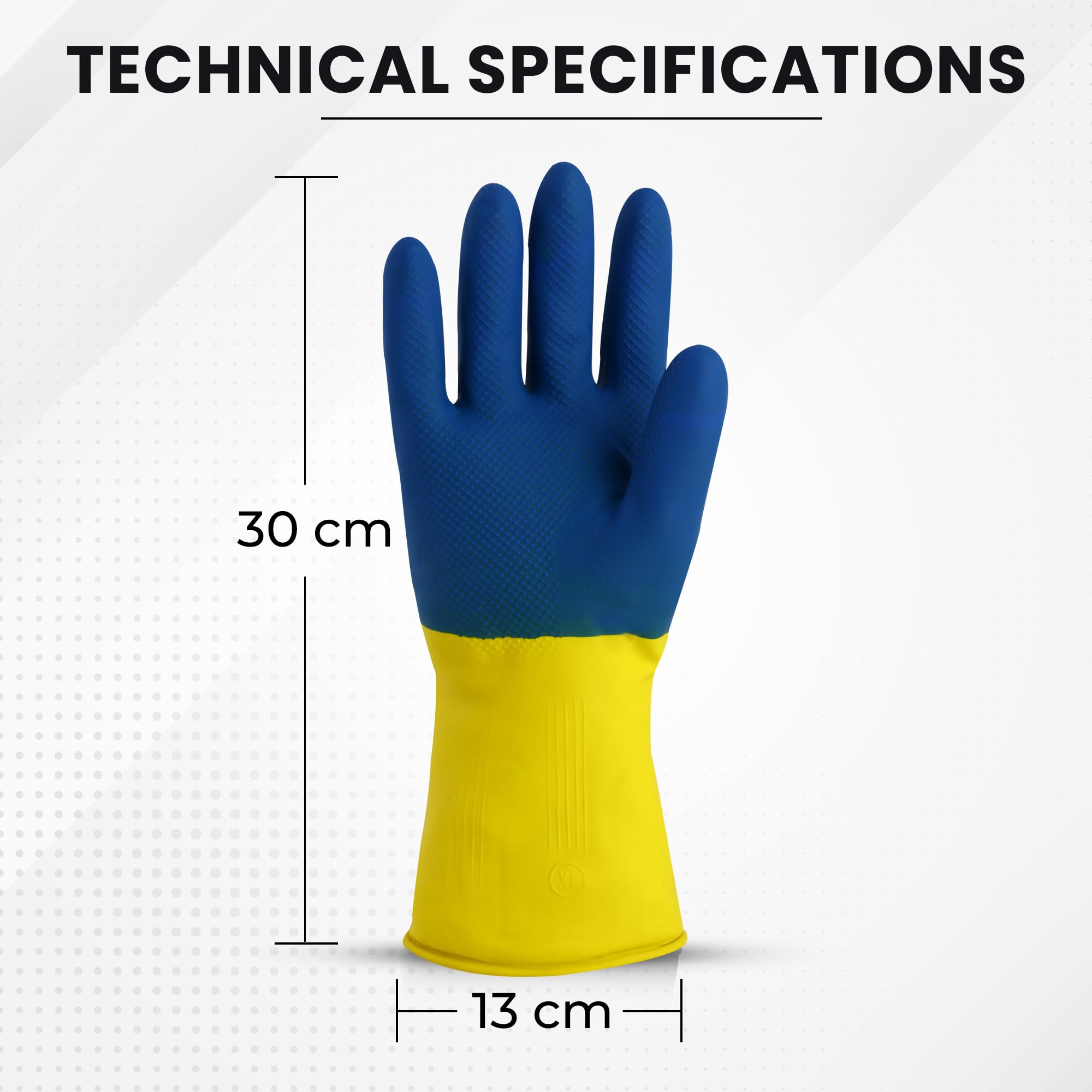Robustt Heavy Duty Rubber Hand gloves - 1 Pair (Free Size, Multicolor) for Dishwashing, gardening, kitchen cleaning