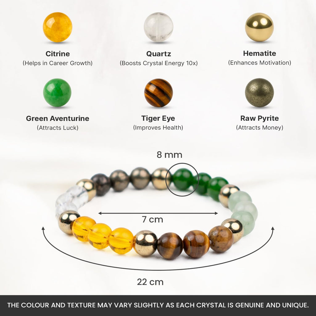 Astrotalk Dhan Yog Bracelet | Attracts Wealth & Financial Prosperity | Pyrite, Citrine, & Aventurine | Astrology Dhanyog Bracelet for Men & Women | Certificate of Authenticity