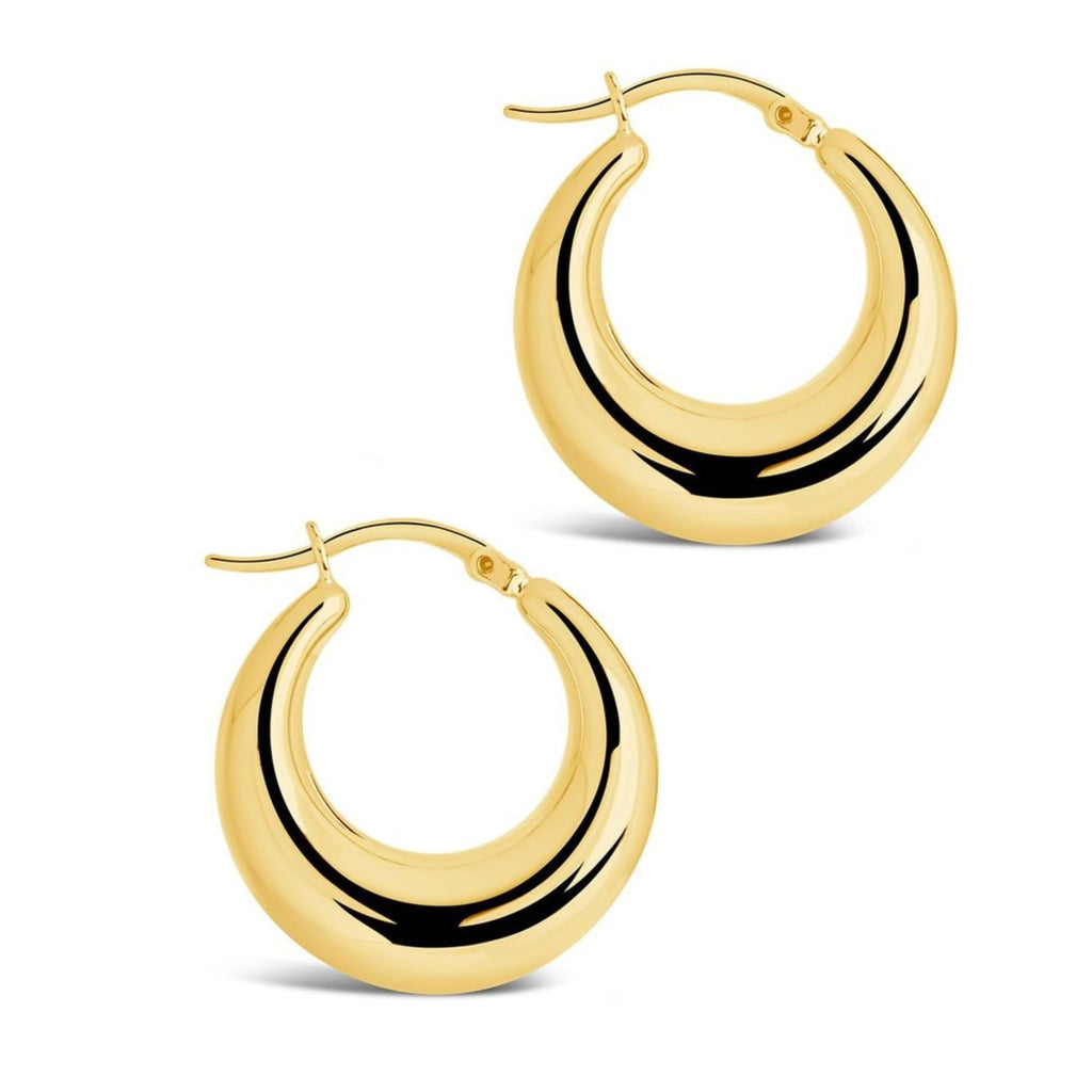 Salve Gold Earrings for Women – Dainty, Chunky, Huggie & Bow Styles | Anti-Tarnish Hypoallergenic Hoop & Stud Earrings | Valentine's Gift for Girlfriend | Aesthetic Fashion Jewelry for Girls & Women (Flat Dome)