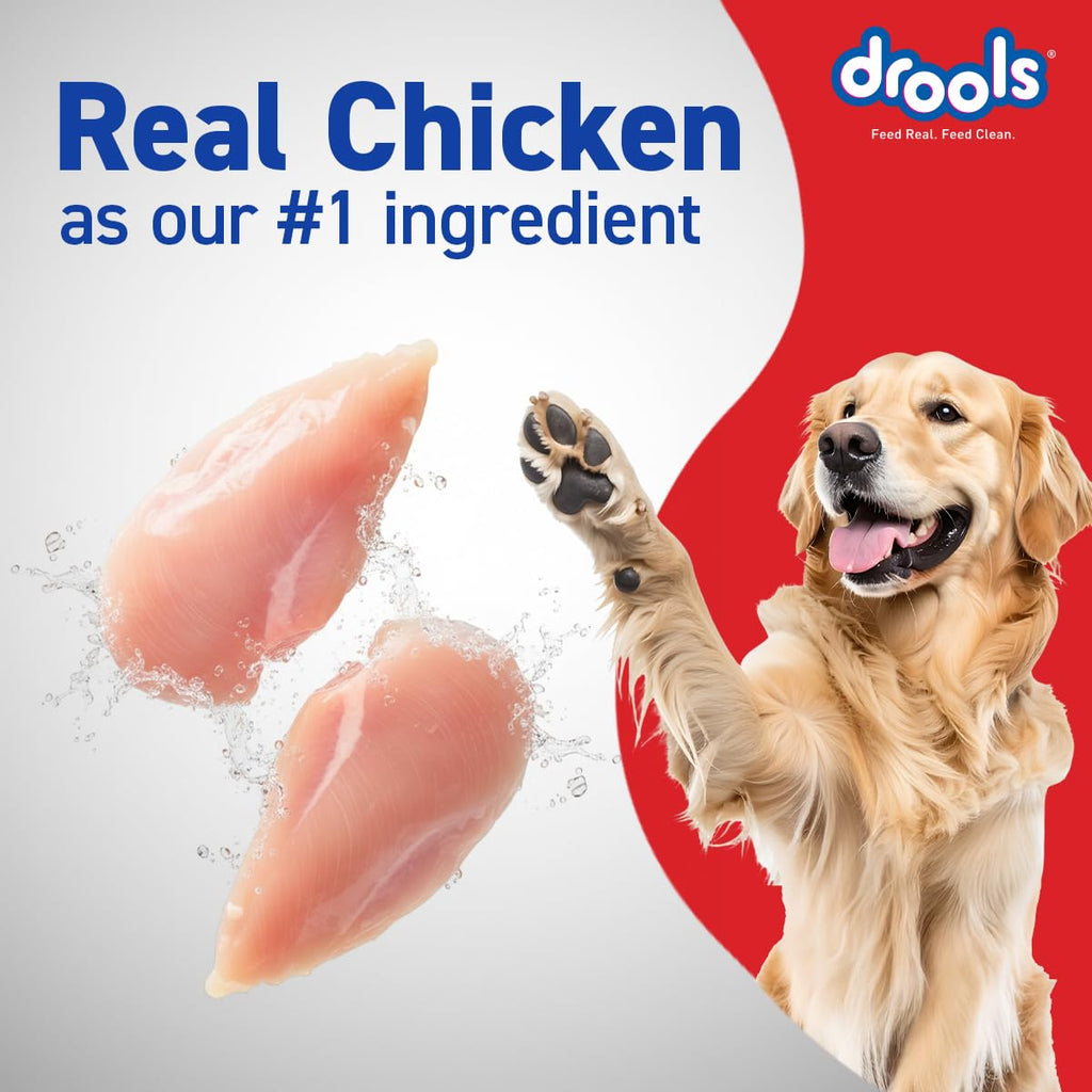 Drools Adult Dry Dog Food 10kg | Chicken Flavour | Optimum Protein & Energy Ratio | High-Grade Protein with Vitamins & Minerals | Easily Digestible for Optimum Performance