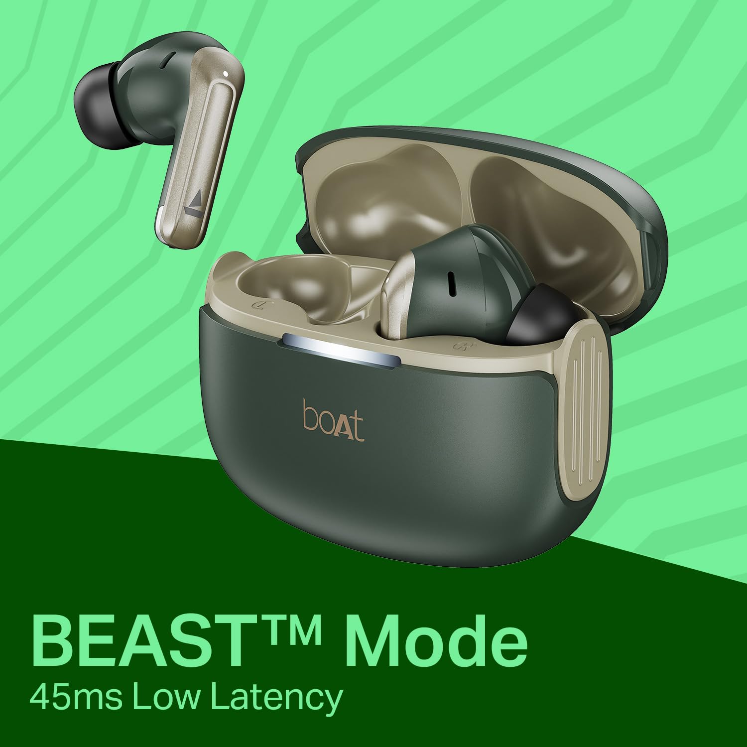 Boat Airdopes 219, 4Mics ENx, 40H Battery, Best in Segment for Calling, Stream Ad Free Music via App Support, Bluetooth Earbuds, TWS Ear Buds Wireless Earphones with mic (Forest Sage)