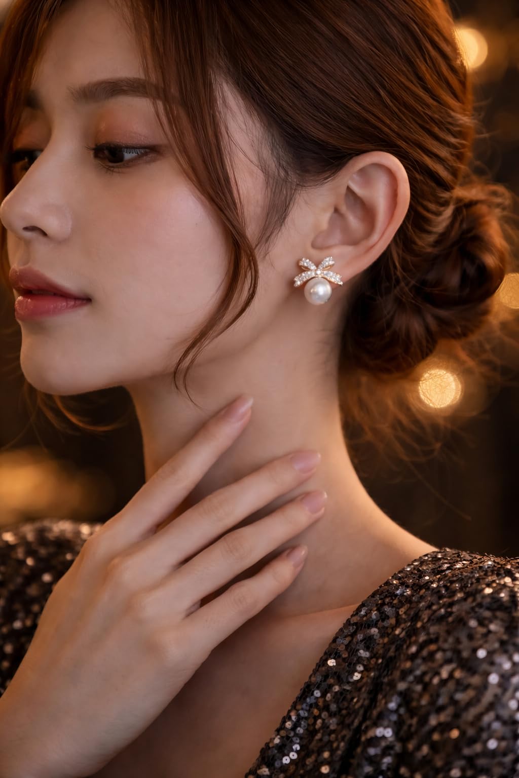Combo of 3 Latest stylish Pearl earrings set for women and girls | drop earrings, bow earrings & halo earring set | Korean earrings set | Pearl studs earrings for women & Girls