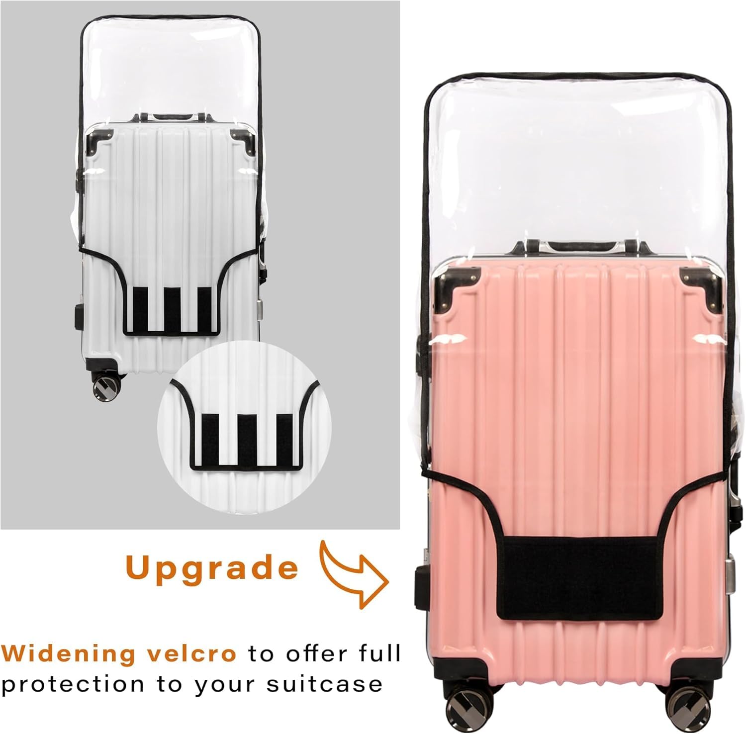 NYALA 24 Inch Protective Trolley Bag Cover | Transparent Suitcase Bag Cover | Waterproof Dustproof Luggage Cover, Clear PVC Suitcase Covers Protectors (60x45x30 CM)