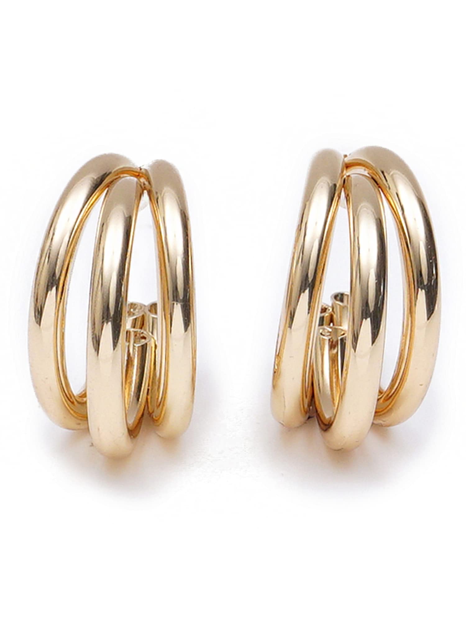 Bohey by KARATCART Gold-Toned Classic Half Hoop Earrings for Women