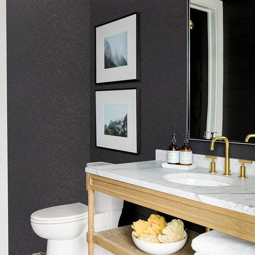 FOKRIM Black Resin Wallpaper for Wall Sticker for Home,Office 45.5x305cm Sticker Wallpaper Peel and Stick Hexagon Removable Self Adhesive Waterproof Wallpaper(Pack of 1)
