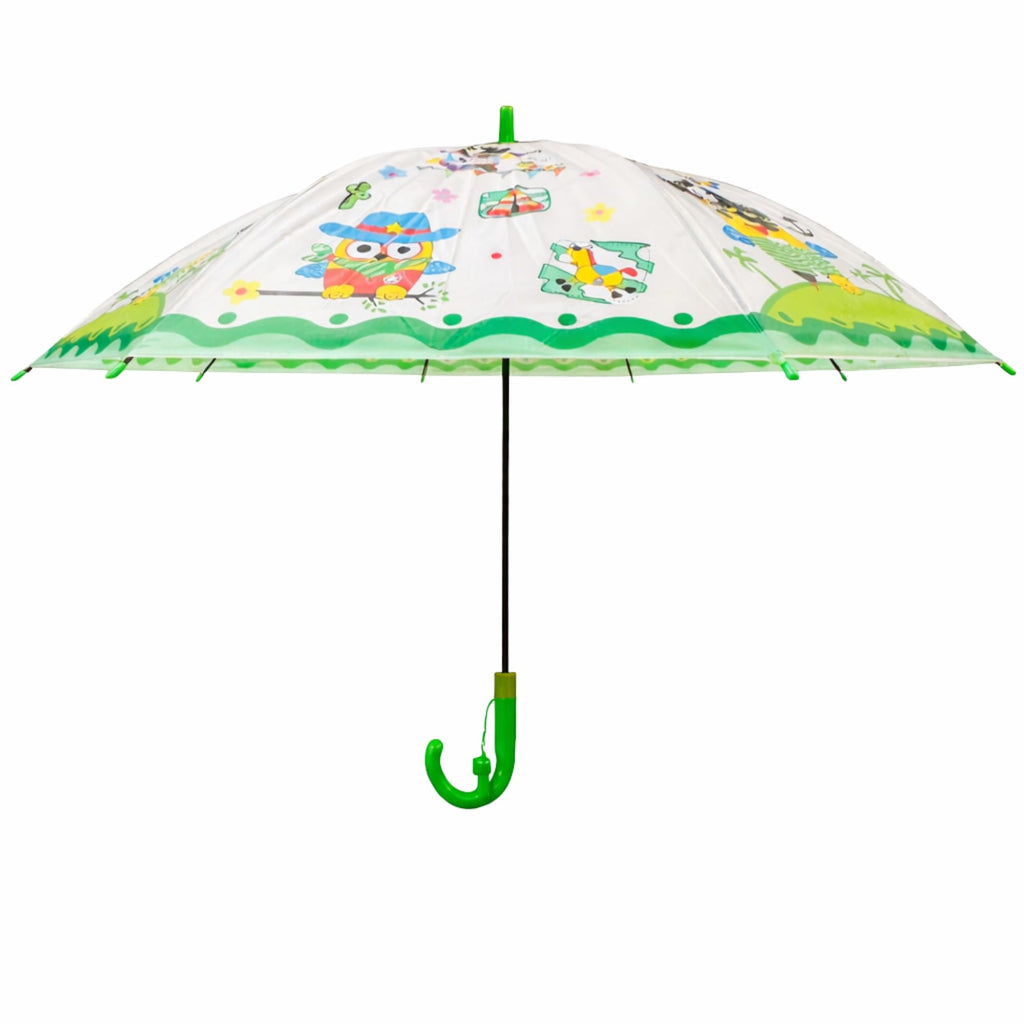 THE LITTLE LOOKERS Umbrella for Kids | Cute Printed Children Umbrellas | Stylish & Cute Mini Rain Umbrella for Children | Portable, Waterproof & Lightweight | for Girls and Boys (Green)