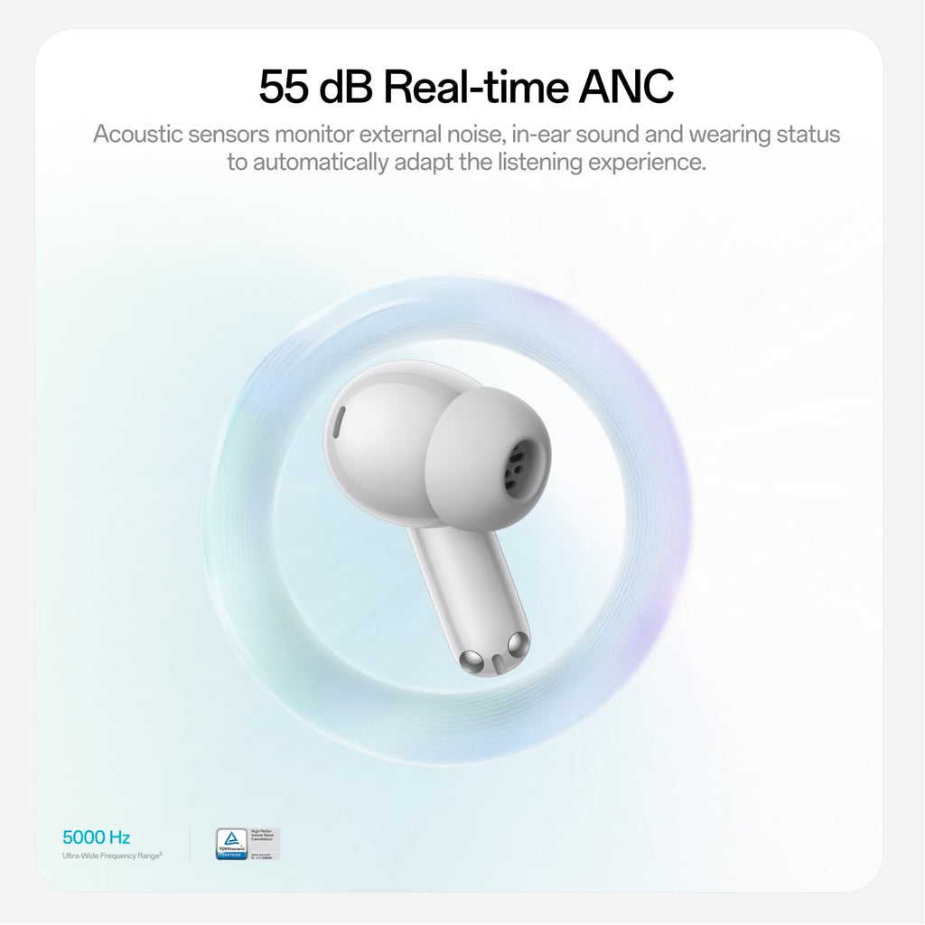 OnePlus Nord Buds 4 Pro TWS Earbuds, Upto 55dB Real-time ANC, Adaptive Mode, 12mm Titanium-Coated Driver, Spatial Audio, Upto 54hrs Playback, Dual-Device connectivity, 47ms Low Latency, Raven Black