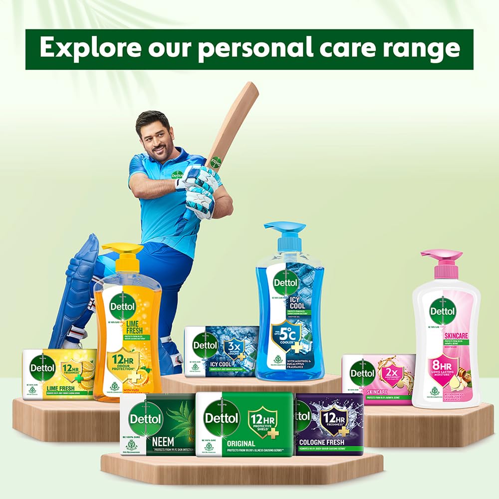 Dettol Original Bathing Soap Bar with 12 HR protective shield (400gm) | Kills 99.99% Germs, 100g (Pack of 4)