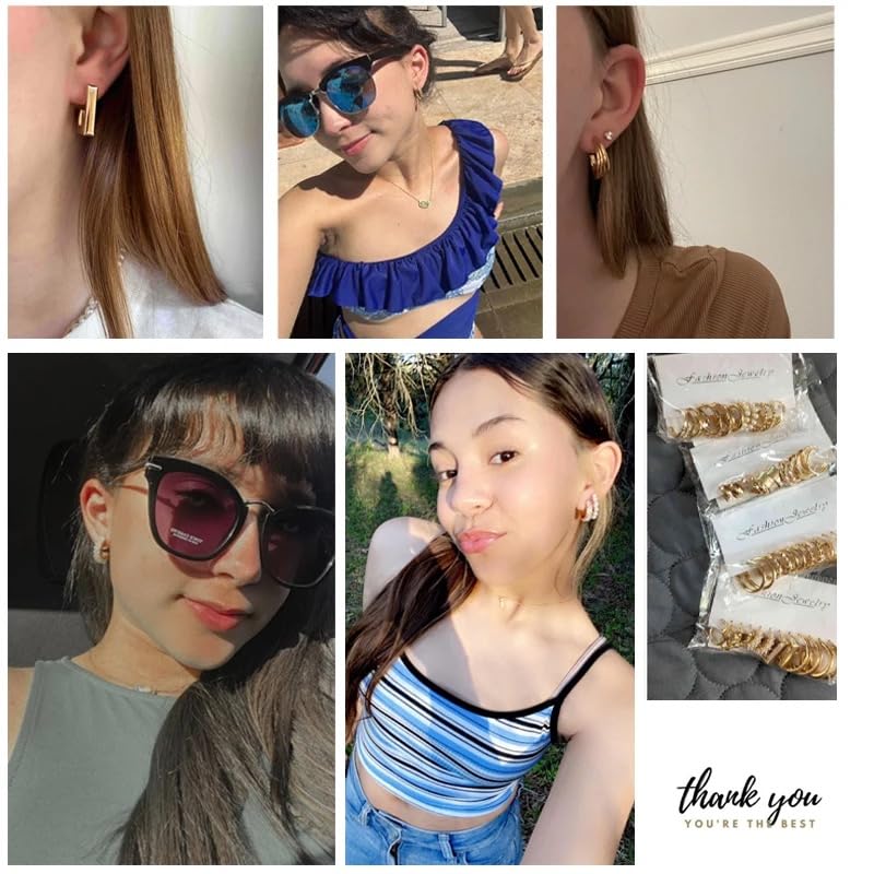 Shining Diva Fashion 24 Pairs Combo Set Latest Stylish Hoop Earrings for Women and Girls (15723er)