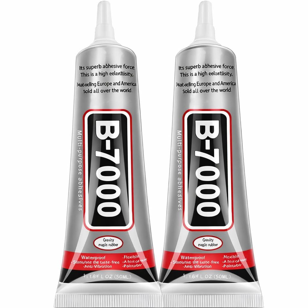 DEXURIES B7000 Multipurpose Adhesive Glue | Jewelry, Beads, Clothes, Shoes, Fabrics,Screen Repair, Metal, Stone, Glass, Mobile Phones,Artificial Crystal Crafts (50ML, 1.68fl oz/Pack of 2)