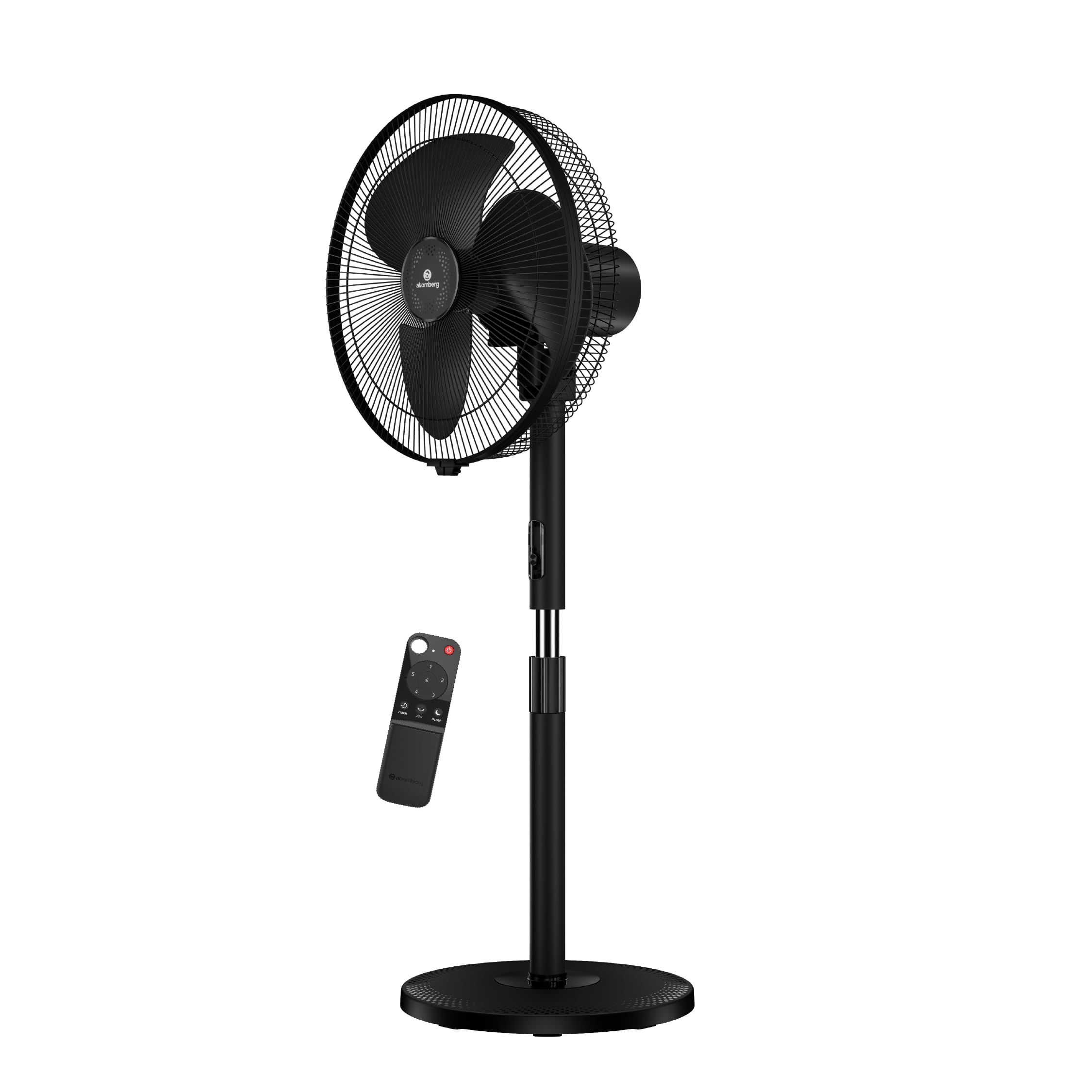 atomberg SilenceAire Hi-Speed | Newly Launched | 400mm BLDC Pedestal Fan | 5-star rated| Home & Office | Silent Stand Fan | 60W | Remote | Height Adjustable | 2 Years Warranty (Midnight Black)